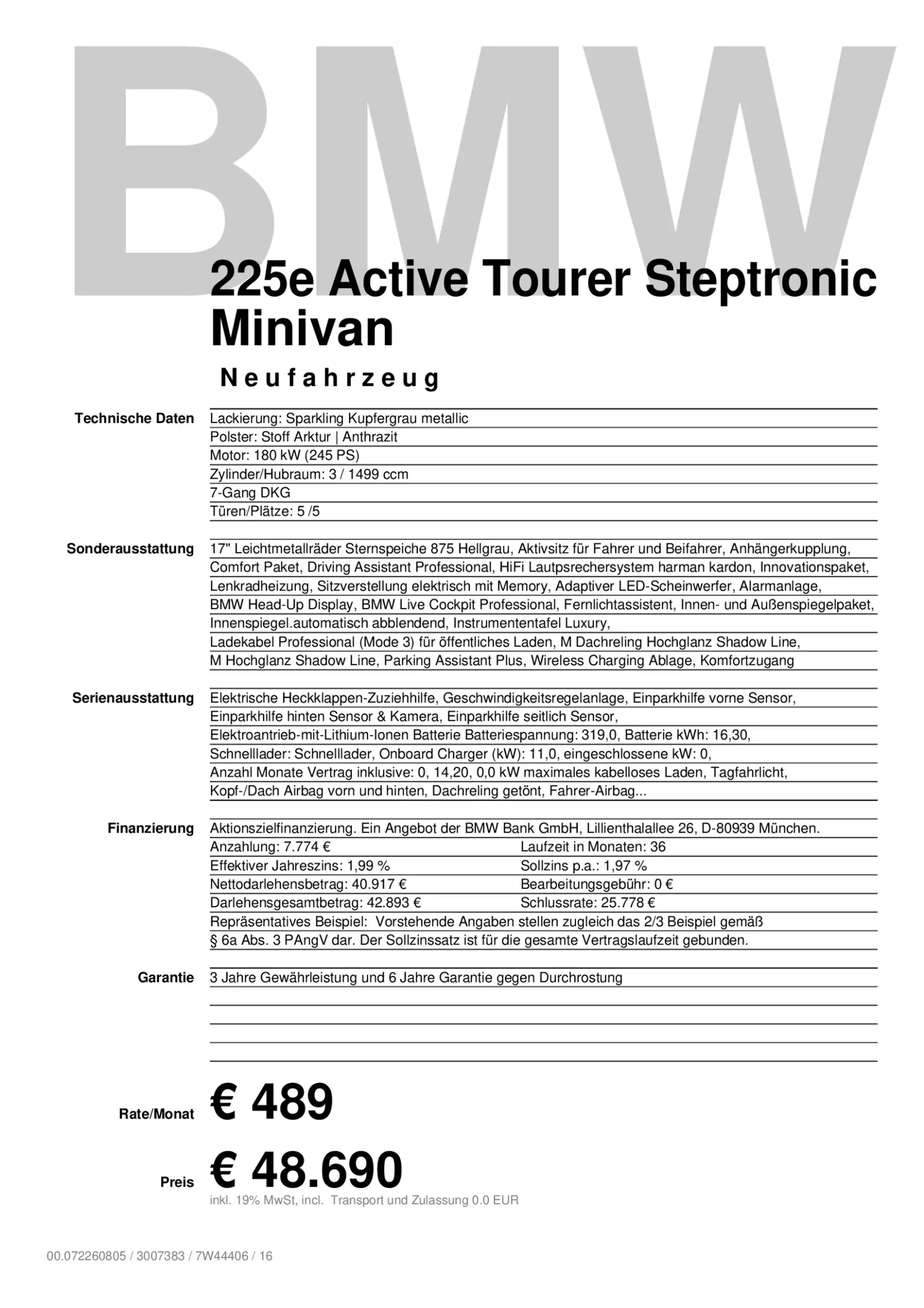 BMW 214 225e Active Tourer Steptronic DCT xDrive Head-Up — photo 4