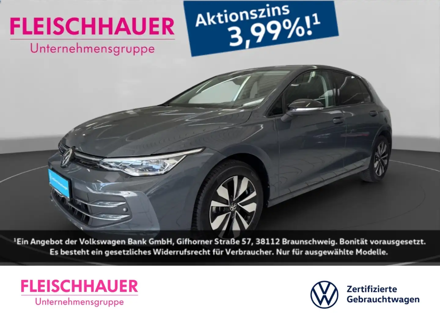 Volkswagen Golf VIII 1.5 TSI Goal Life LED+AHK+ACC+NAVI+CARPLAY+SH Grau - 1