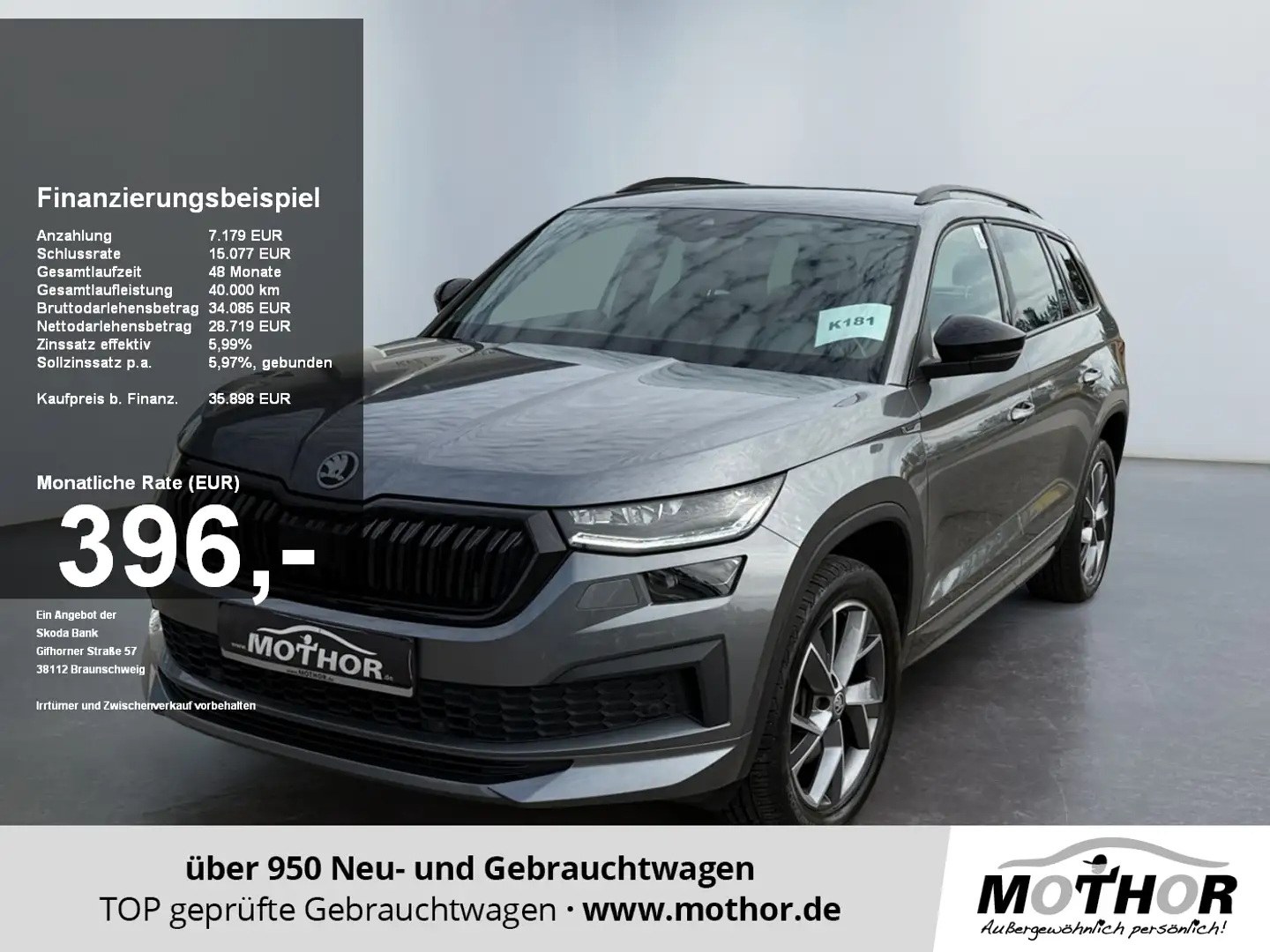 Skoda Kodiaq Sportline 2.0 TDI DSG Abstandstempomat Grau - 1
