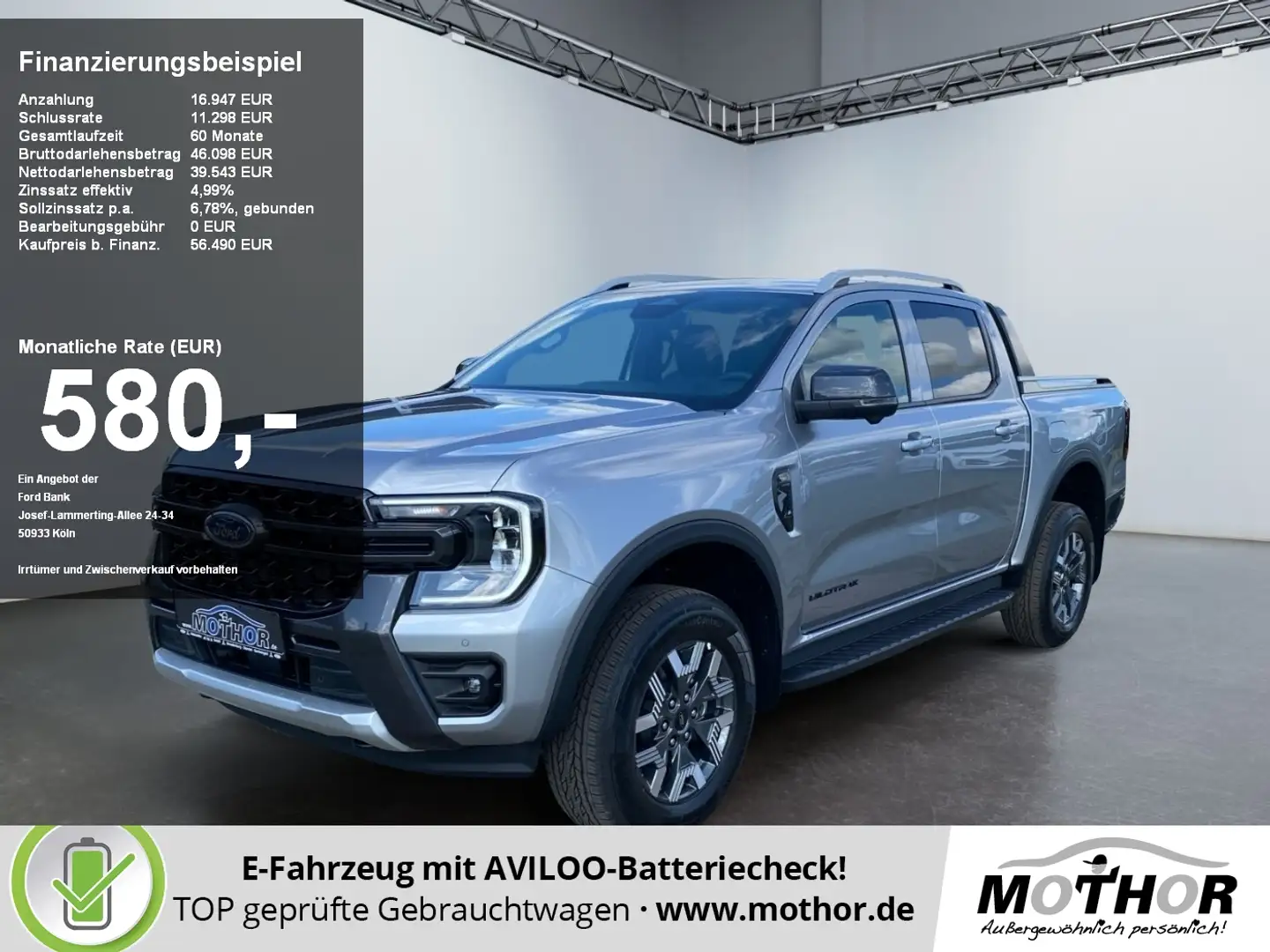 Ford Ranger Wildtrak 2.3 EcoBoost 4WD ACC PDC B&O Srebrny - 1