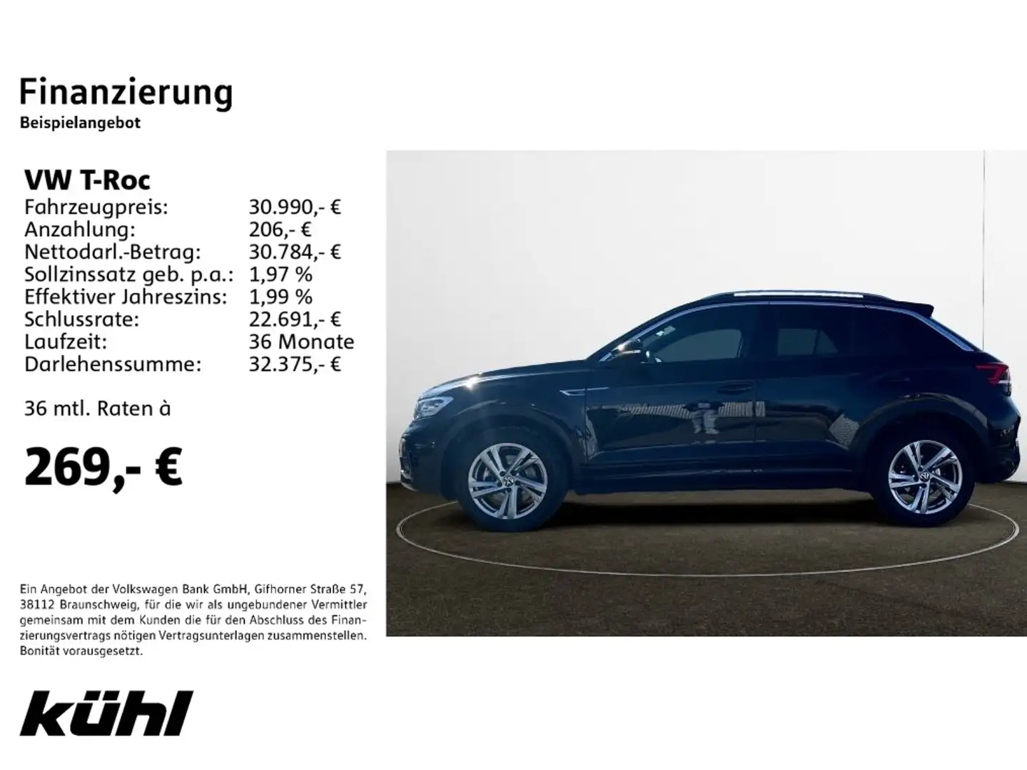 Volkswagen T-Roc 2.0 TDI DSG R-Line Navi,AHK,LED Negro - 2