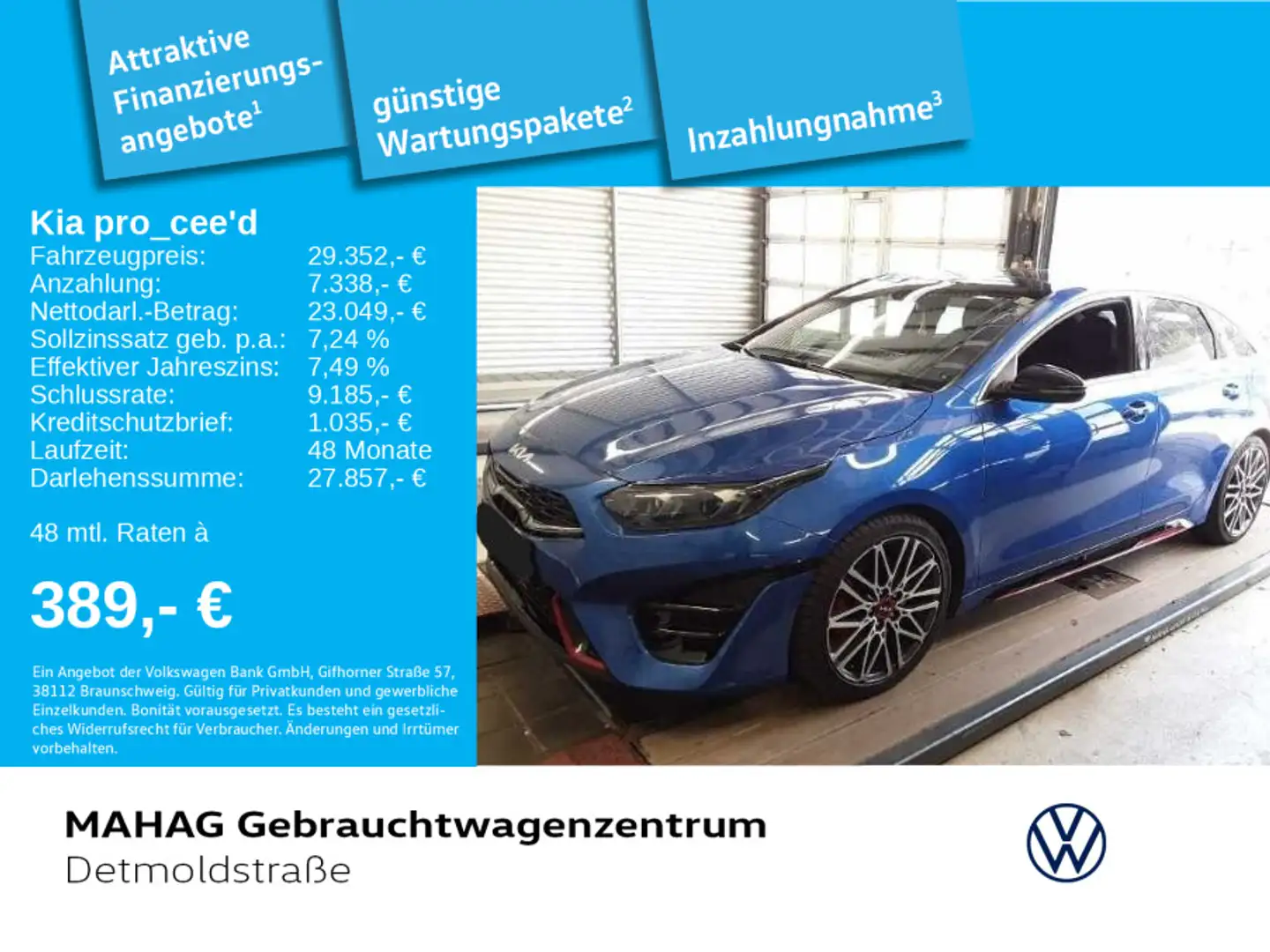 Kia ProCeed / pro_cee'd ProCeed 1.6 T GDI Navi LED Sound DCT (7-Stufen) Blau - 1