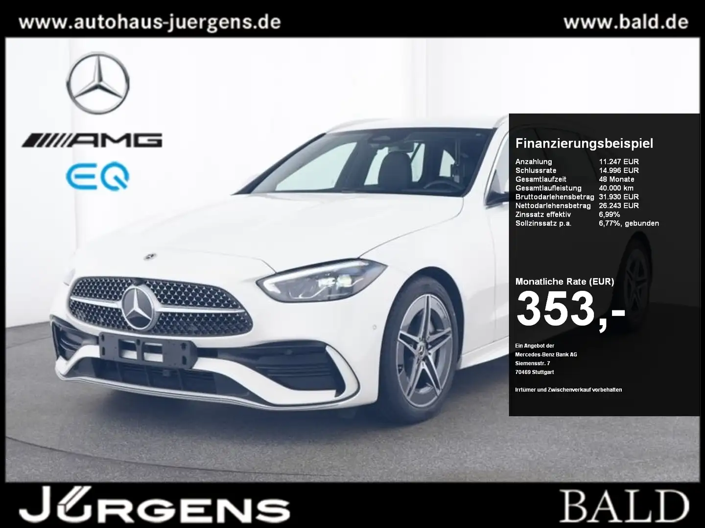 Mercedes-Benz C 180 T AMG-Sport/LED/Kamera/EASY-P/Totw/Ambient Weiß - 1
