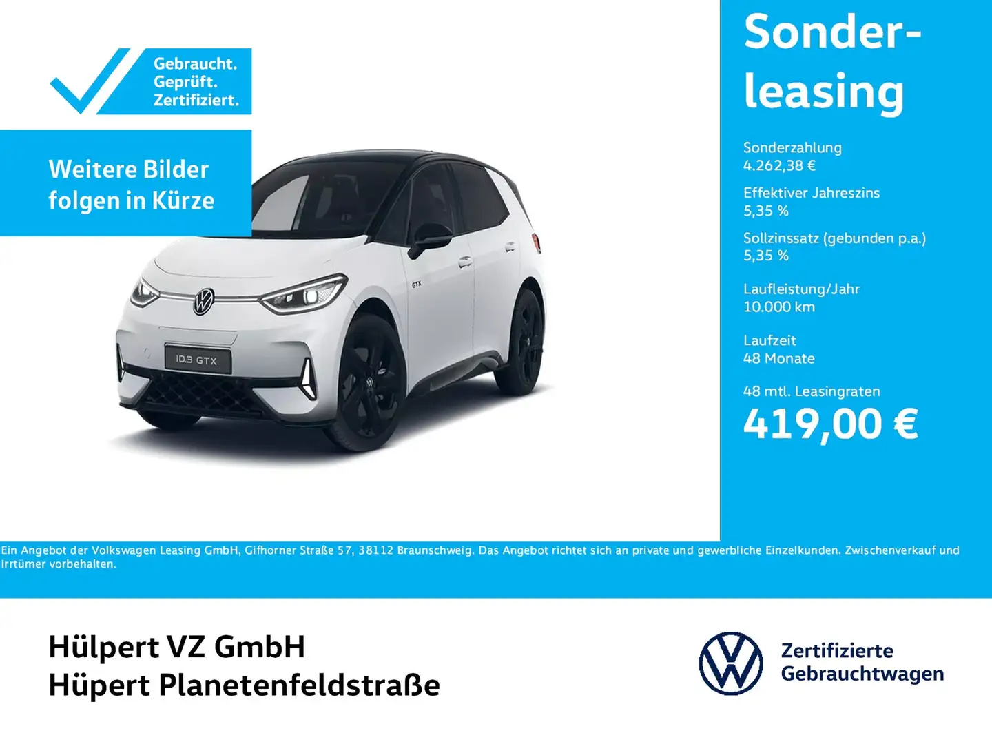 Volkswagen ID.3 GTX WÄRMEPUMPE ACC LM20 NAVI SITZHEIZUNG Weiß - 1