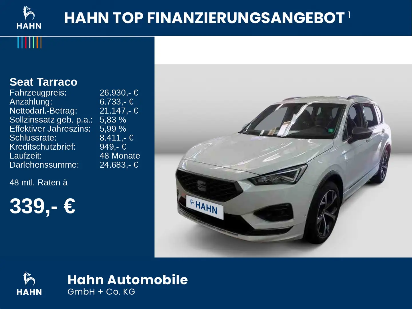 SEAT Tarraco 2.0TDI DSG FR LED AHK Navi ACC App-Conne Bianco - 2