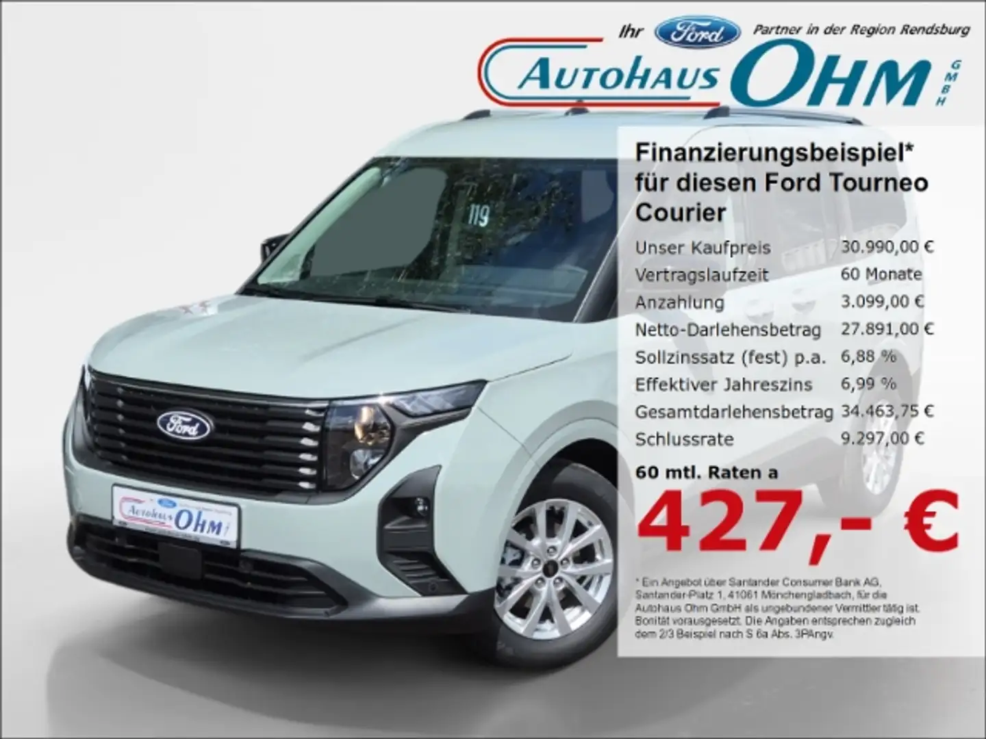 Ford Tourneo Courier Titanium 1.0 EcoBoost - FAP - NAV - RFK - Grau - 1