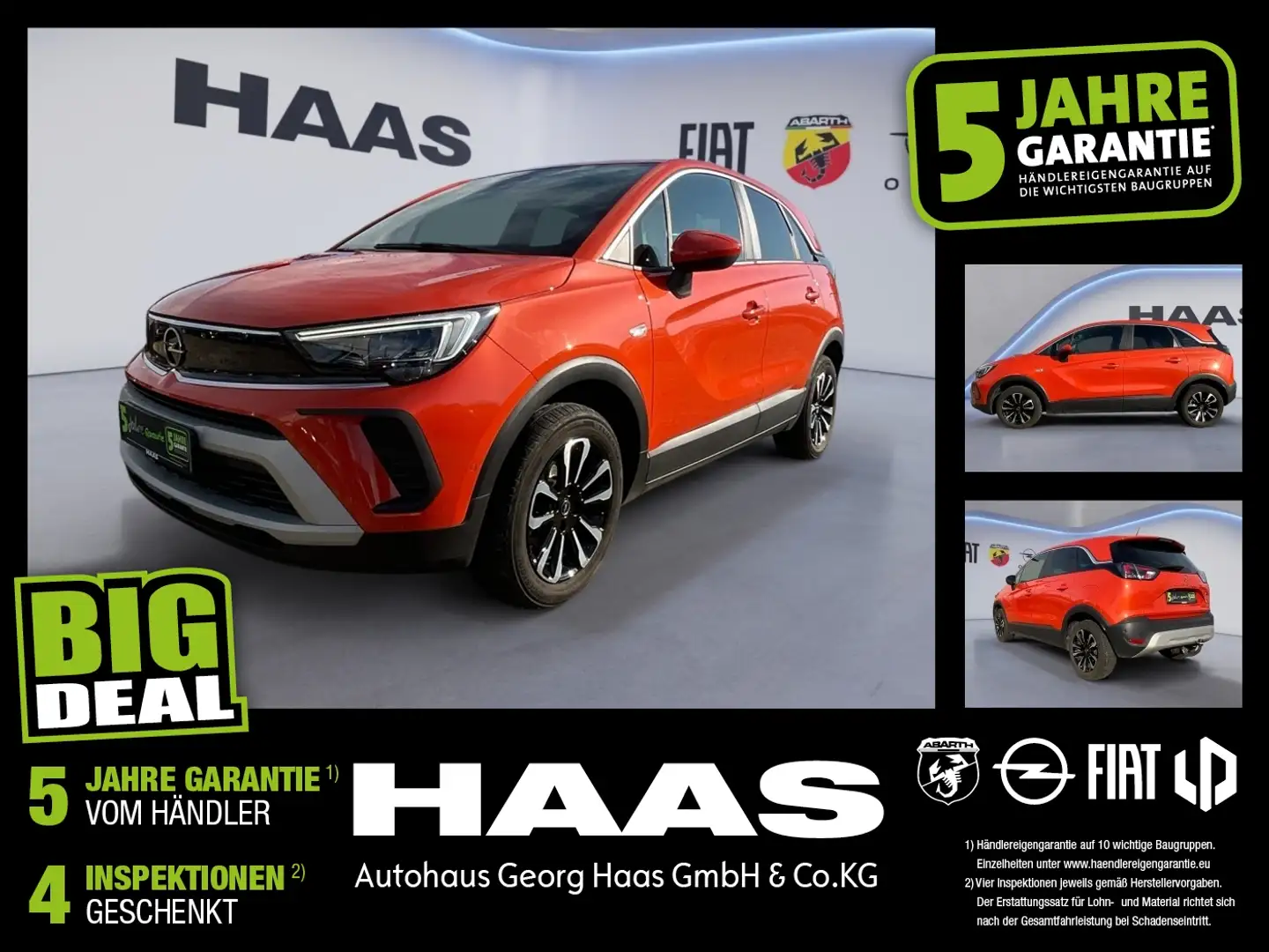 Opel Crossland 1.2 Turbo Elegance LED+SHZ+2xKlima+LM Orange - 1