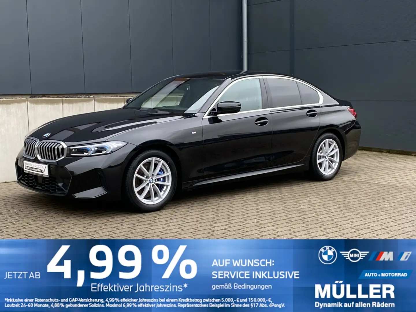 BMW 330 i SAG M Sport ACC/LED+/CAM/HiFi/AKUSTIK/MEMO ACC/L Schwarz - 1