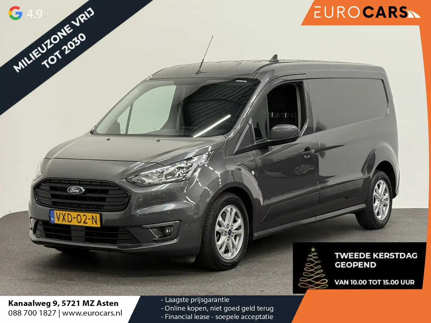 Ford Transit Connect 1.5 EcoBlue L2 Trend Automaat Navi Airco PDC Achte Gris - 1