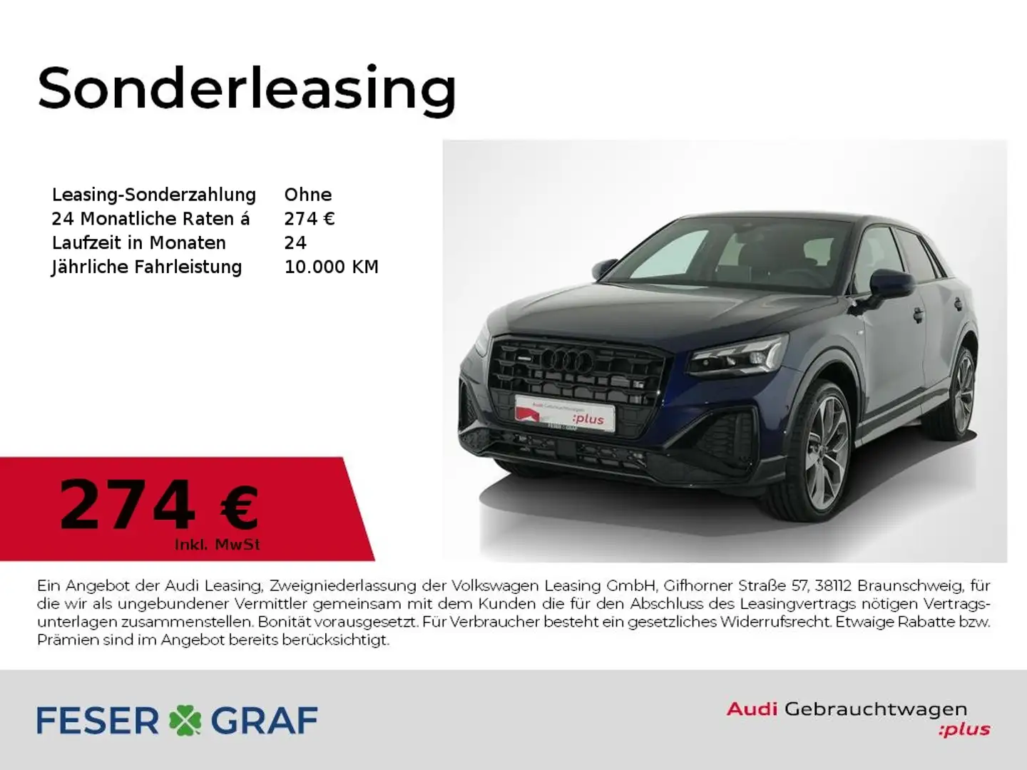 Audi Q2 40 TFSI qu S Line Int Matrix,AHK,Sonos,Navi Blau - 1
