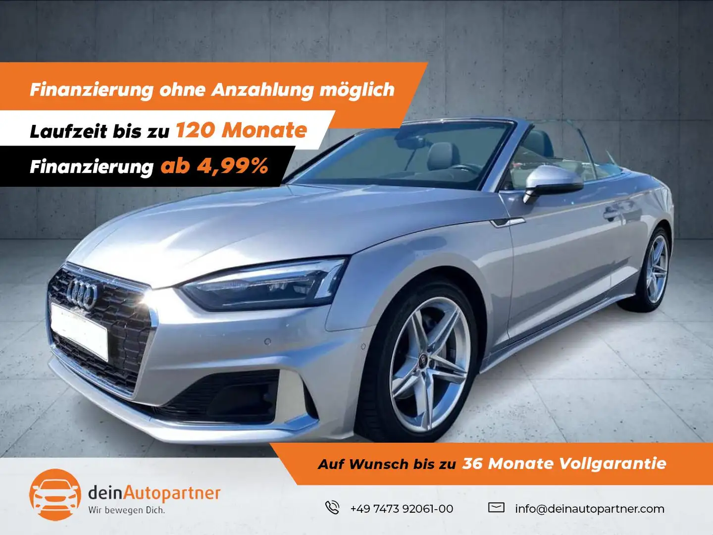Audi A5 Cabriolet 40 TFSI advanced NAVI/LED/LEDER/VIRTUAL Silber - 1