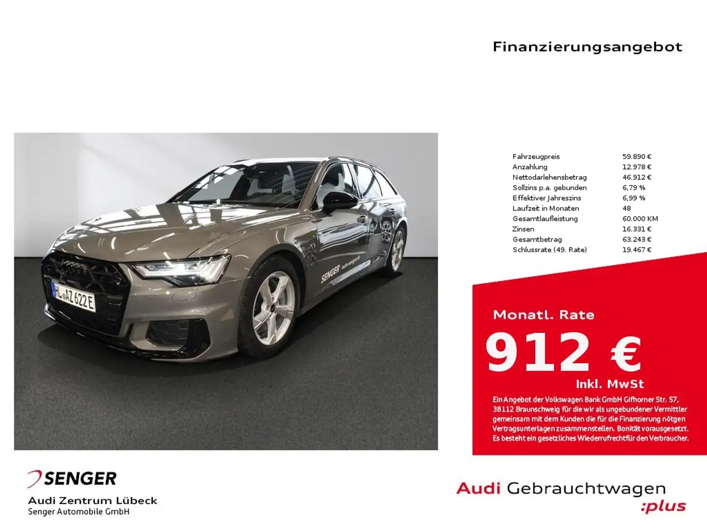 Audi A6 Avant S line 50 TFSI e quattro Optik-Paket Gris - 1