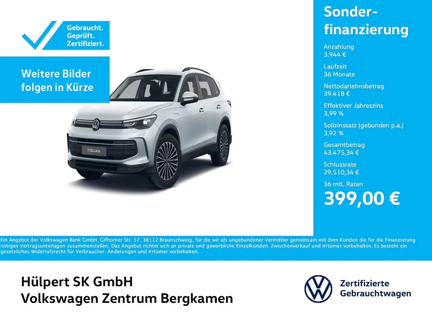 Volkswagen Tiguan 1.5 HYBRID LIFE NEUESMODELL AHK 360CAM 18Z Silber - 1