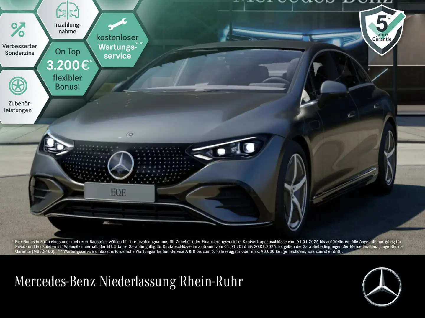 Mercedes-Benz EQE 300 AMG Burmester 3D Fahrass 360° Distr. PTS Grau - 1