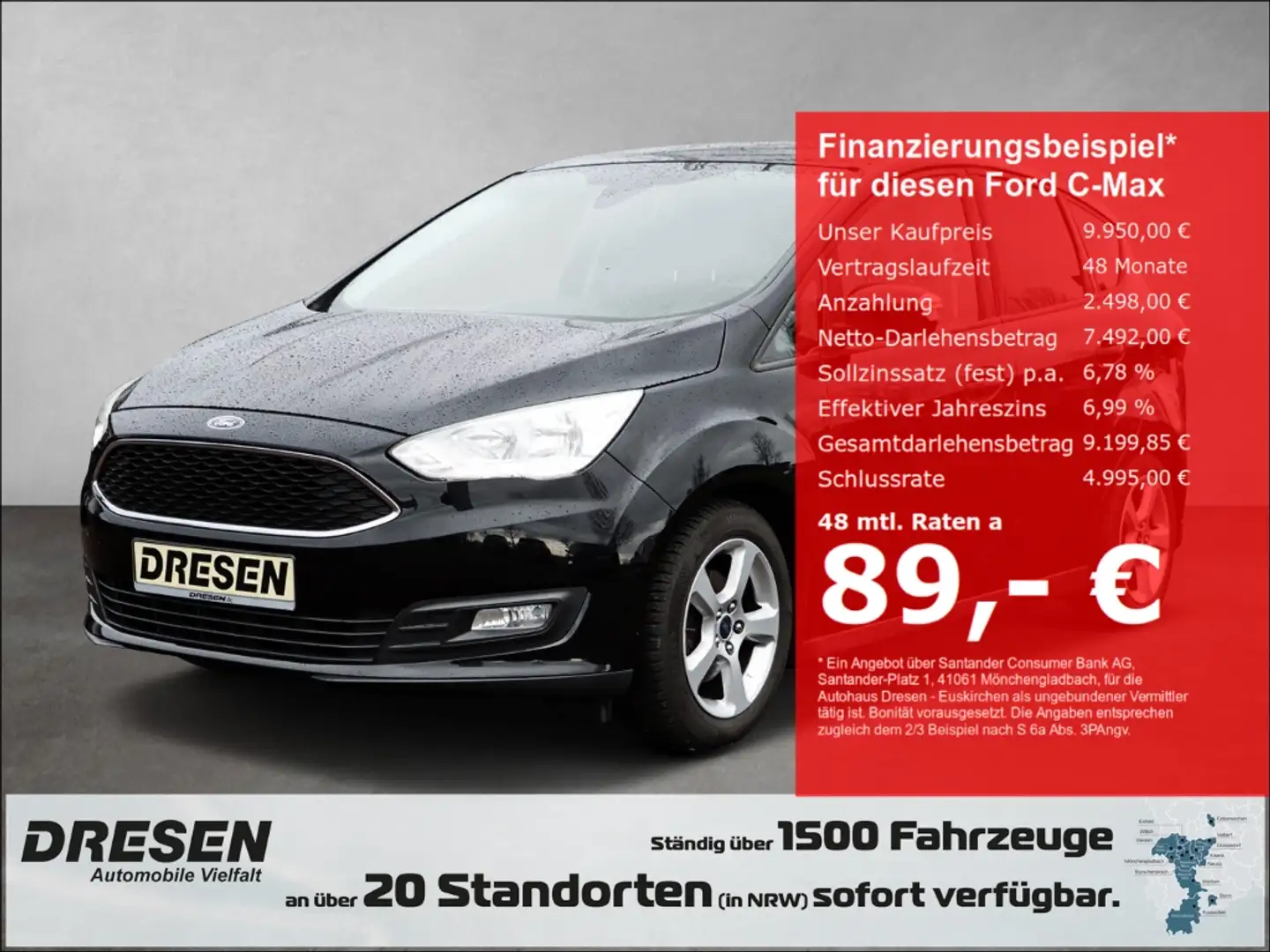 Ford C-Max 1.0 EcoBoost Cmax Trend 92KW Klima PDC crna - 1