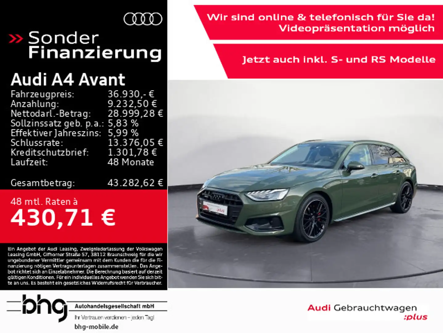 Audi A4 40 TFSI quattro advanced LED/AHK/Navi/I Vert - 1