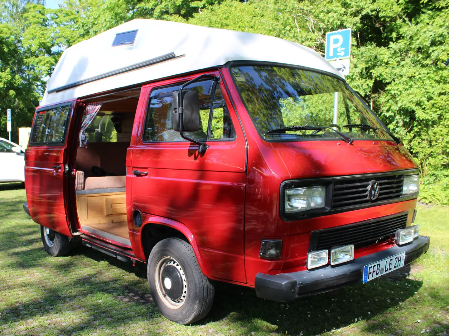 Volkswagen T3 Wohnmobil – Klassiker von 1988 mit 4 Schlafpl. Czerwony - 1