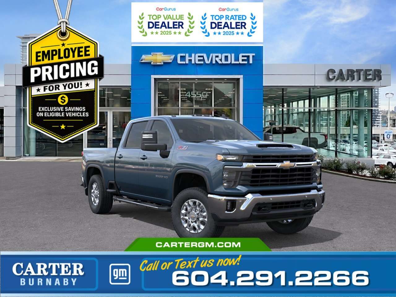 Blue 2026 Chevrolet Silverado 3500HD Pickup Truck Four-Wheel Drive Automatic