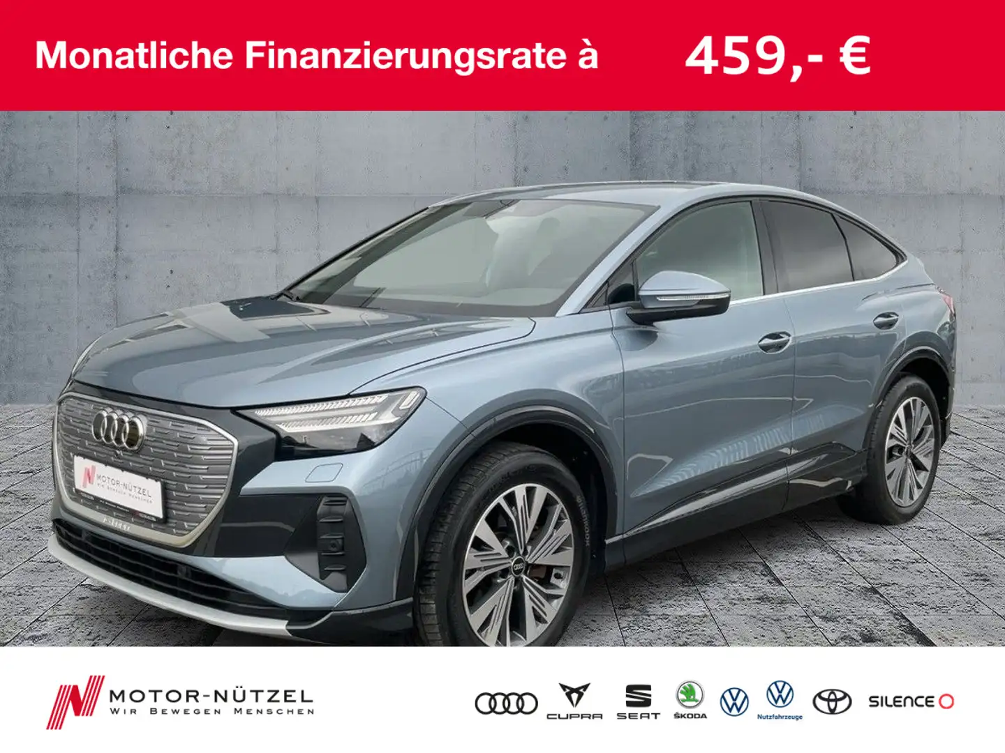 Audi Q4 e-tron 50 QU MATRIX+NAV+RFK+ACC+SHZ Blau - 1