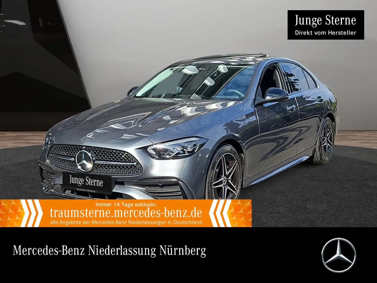 Mercedes-Benz C 200 AMG+NIGHT+LED+KAMERA+TOTW+KEYLESS+9G Grijs - 1