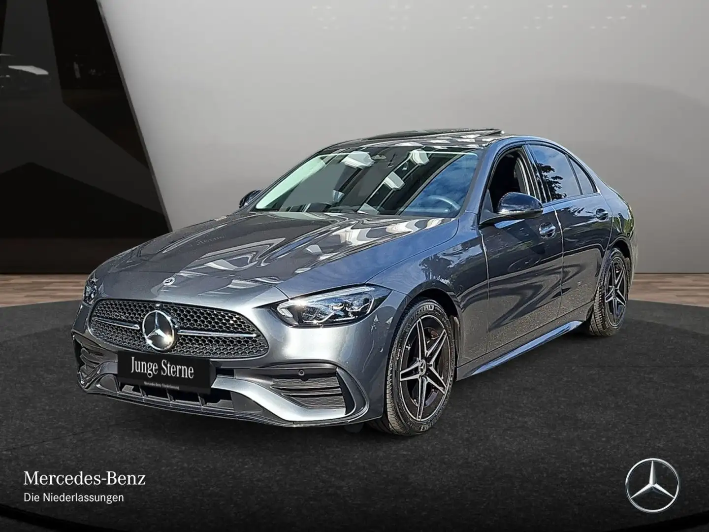 Mercedes-Benz C 200 AMG+NIGHT+LED+KAMERA+TOTW+KEYLESS+9G Grijs - 2