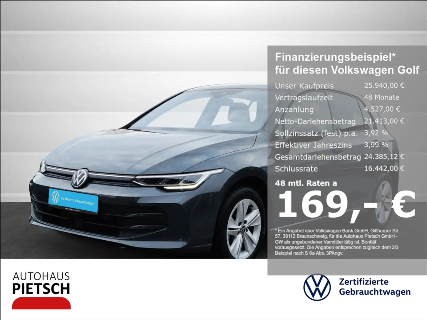 Volkswagen Golf 1.5 TSI Life LED ACC Sitzhzg App-Connect Grau - 1