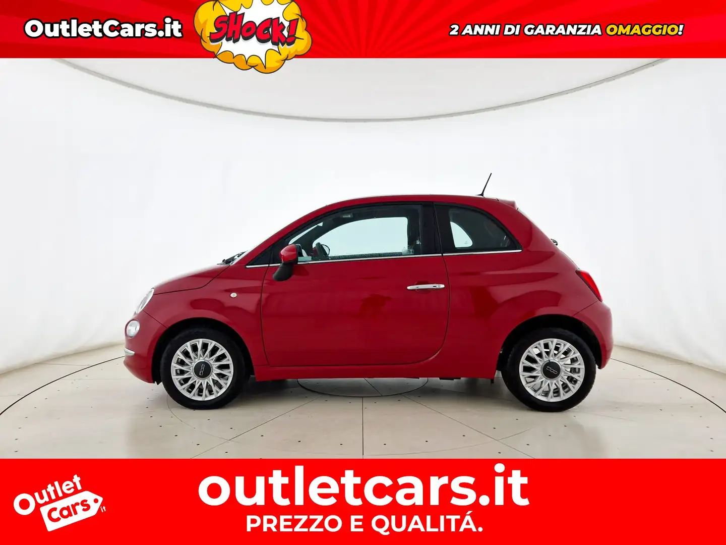 Fiat 500 1.0 hybrid dolcevita 70cv Clima Auto Rosso - 2