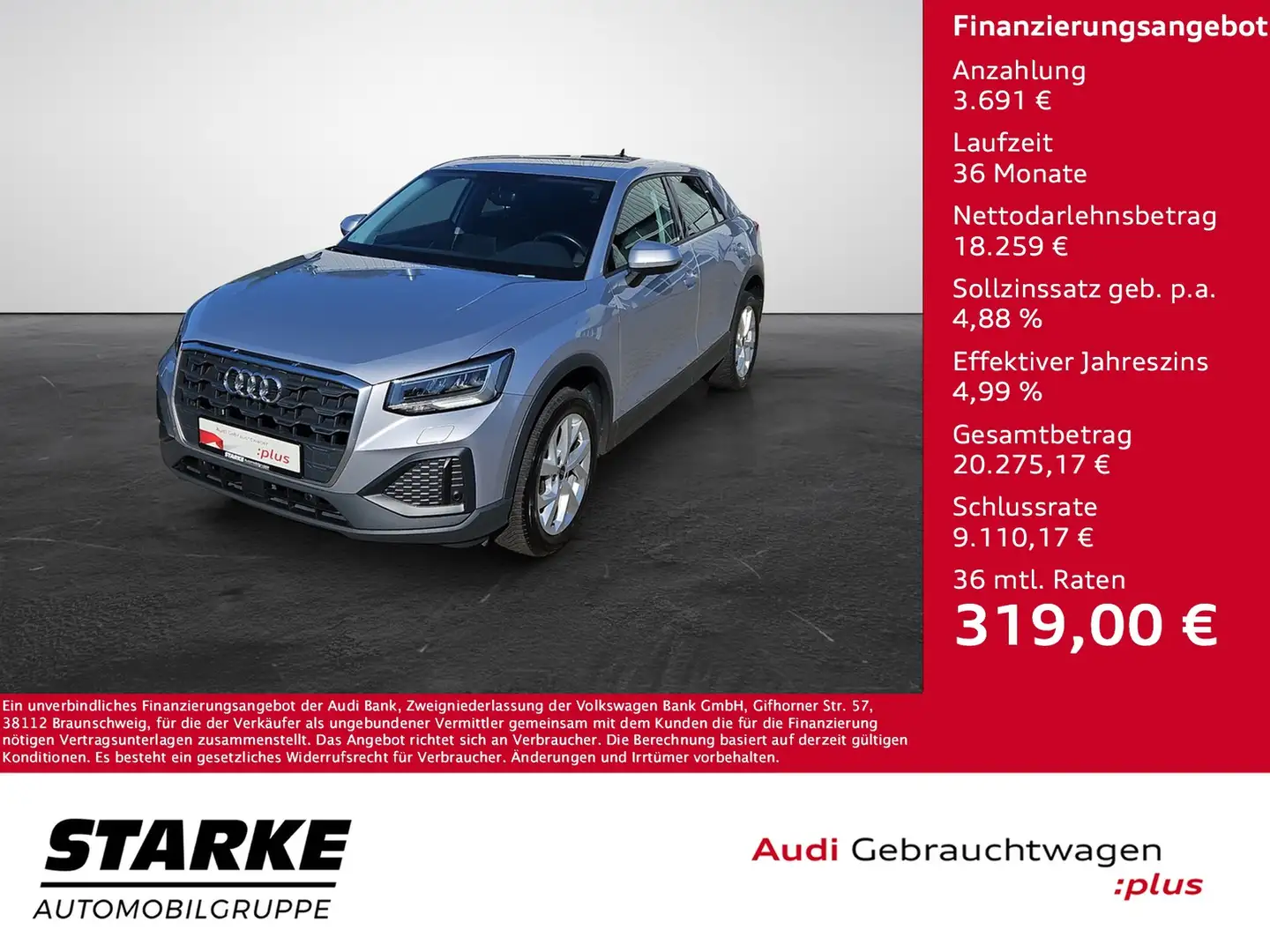 Audi Q2 30 TDI ASI APS-Plus Kamera 17-Zoll SHZ Silber - 1
