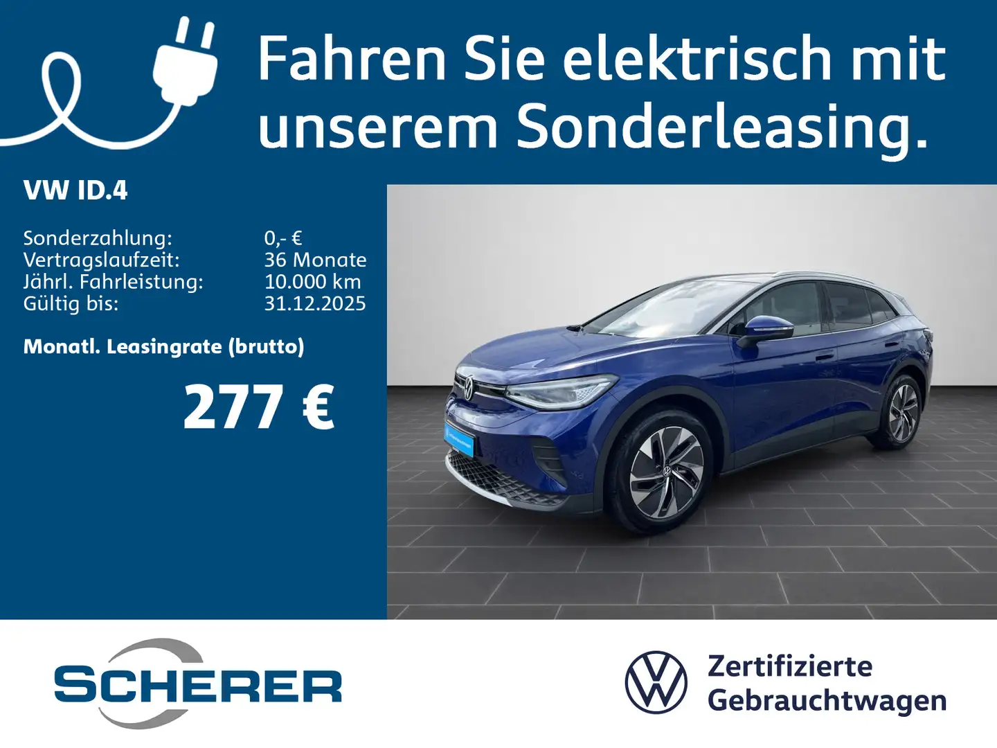 Volkswagen ID.4 Pure electric NAVI/LED/Sitzheizugn vo./PDC/ Blau - 1