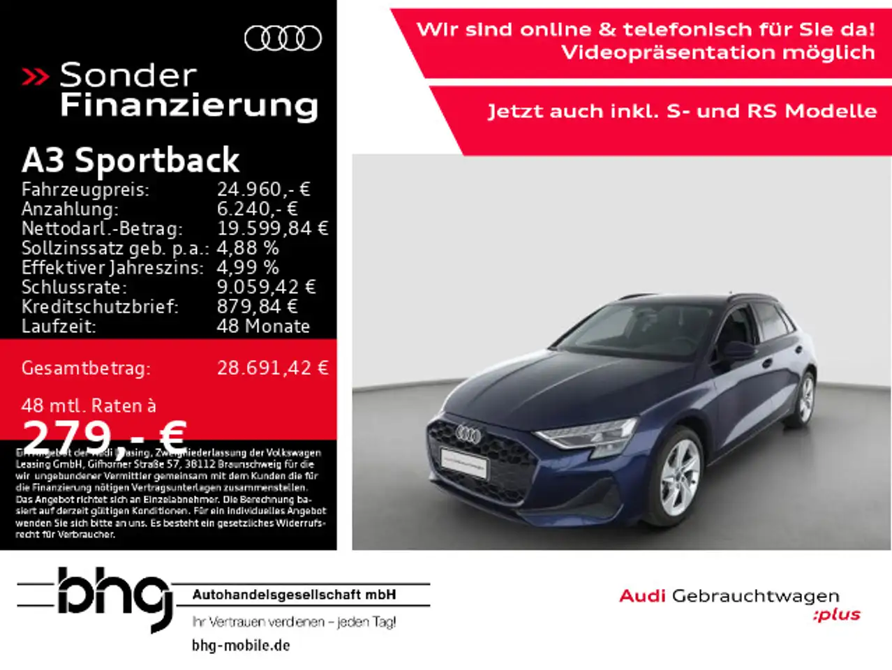Audi A3 Sportback 30 TFSI Virtual ACC Navi LED Keyless — photo 1 of 6