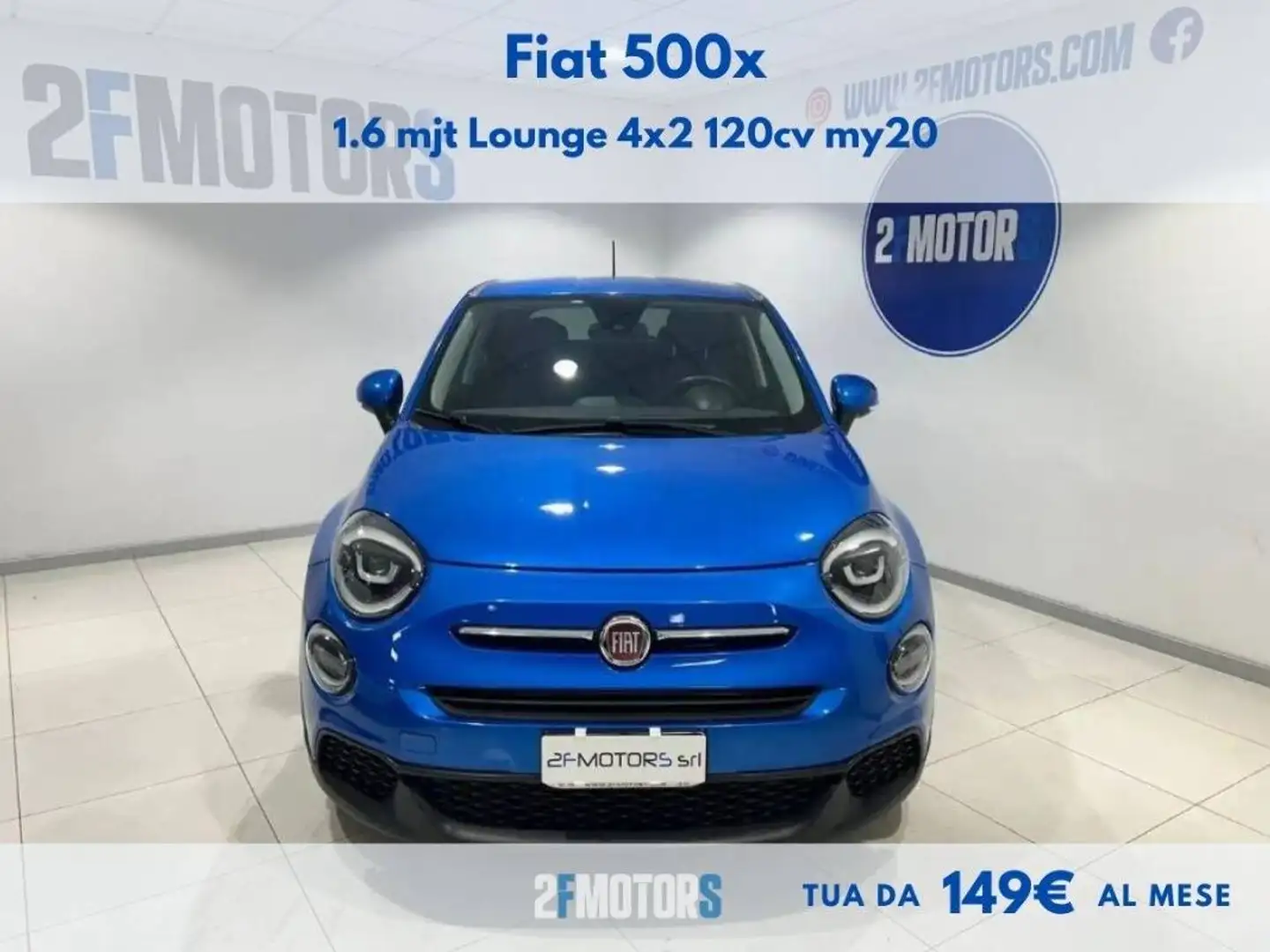 Fiat 500X 1.6 mjt Lounge 4x2 120cv my20 Blauw - 2
