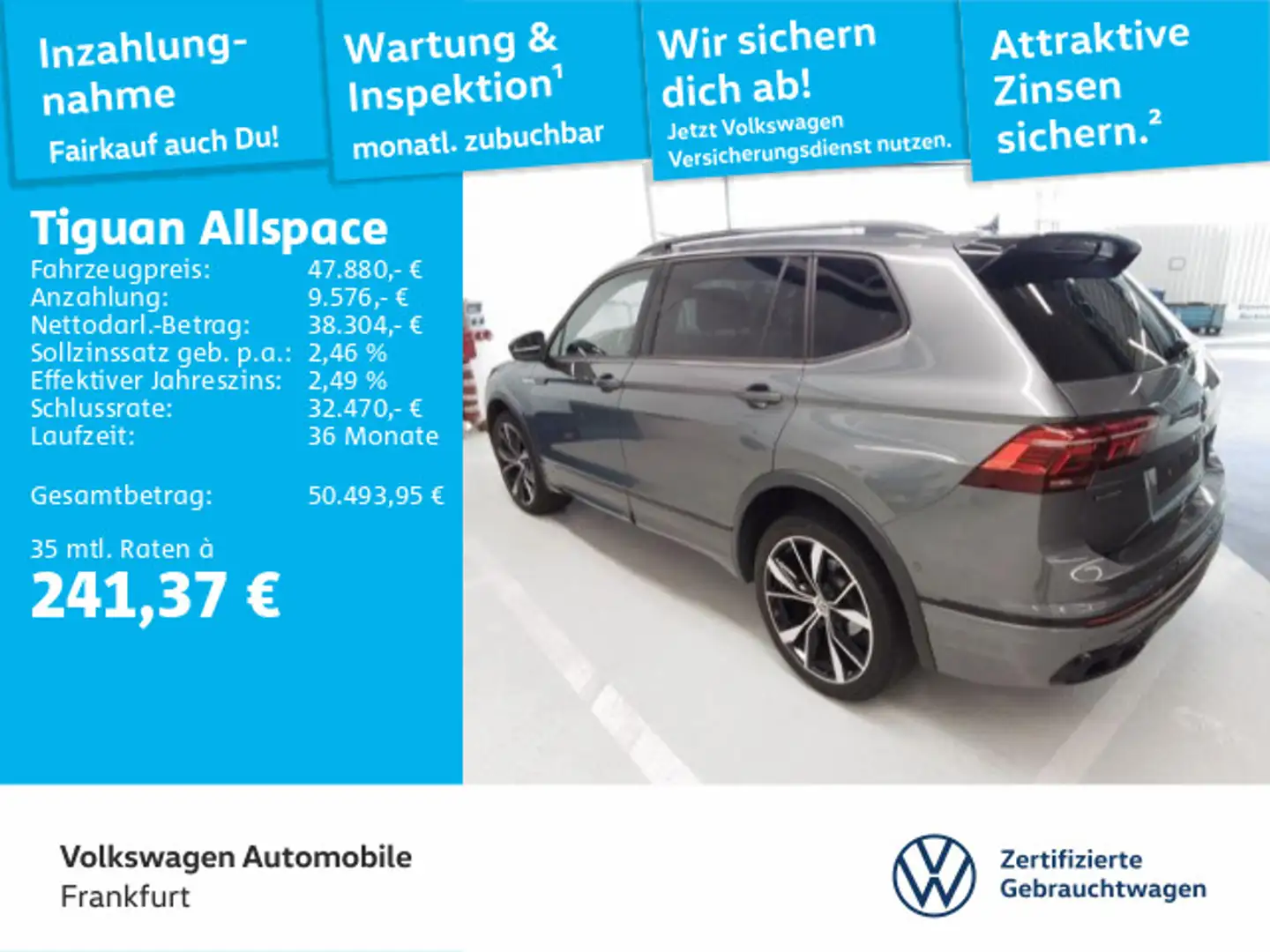 Volkswagen Tiguan Allspace 2.0 TDI DSG 4Motion R-Line Navi Grau - 1