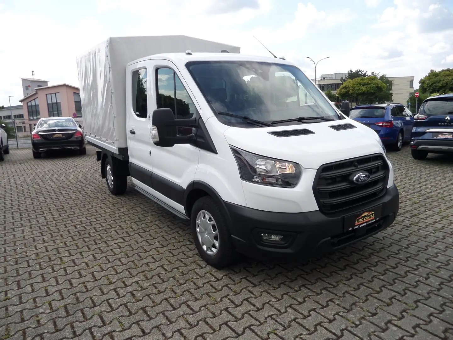 Ford Transit 350 L2+Allrad+DoKa+Pritsche/Plane+7-Sitzer+Klima Weiß - 2
