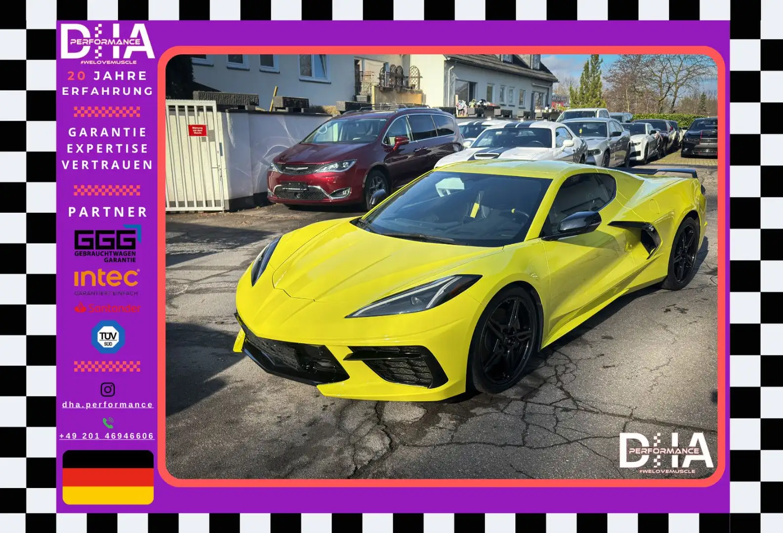 Corvette C8 Stingray Targa 3LT Z51 PERFORMANCE TÜV DE LED Gelb - 1