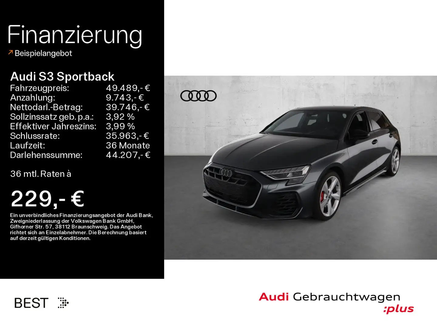 Audi S3 TFSI*NAVI-PLUS*KAMERA*HUD*PANO*MATR Grau - 1
