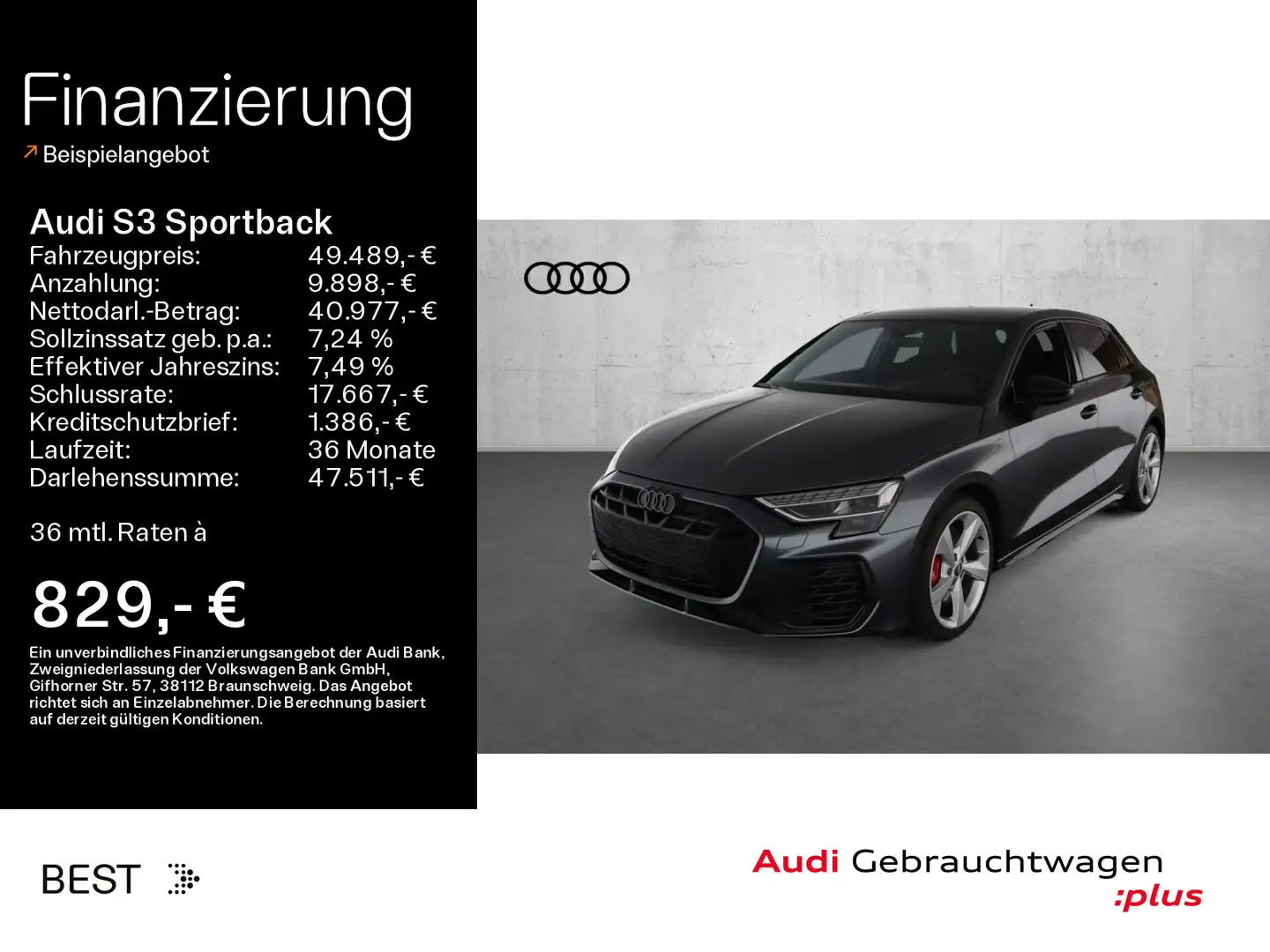Audi S3 TFSI*NAVI-PLUS*KAMERA*HUD*PANO*MATR Grau - 1