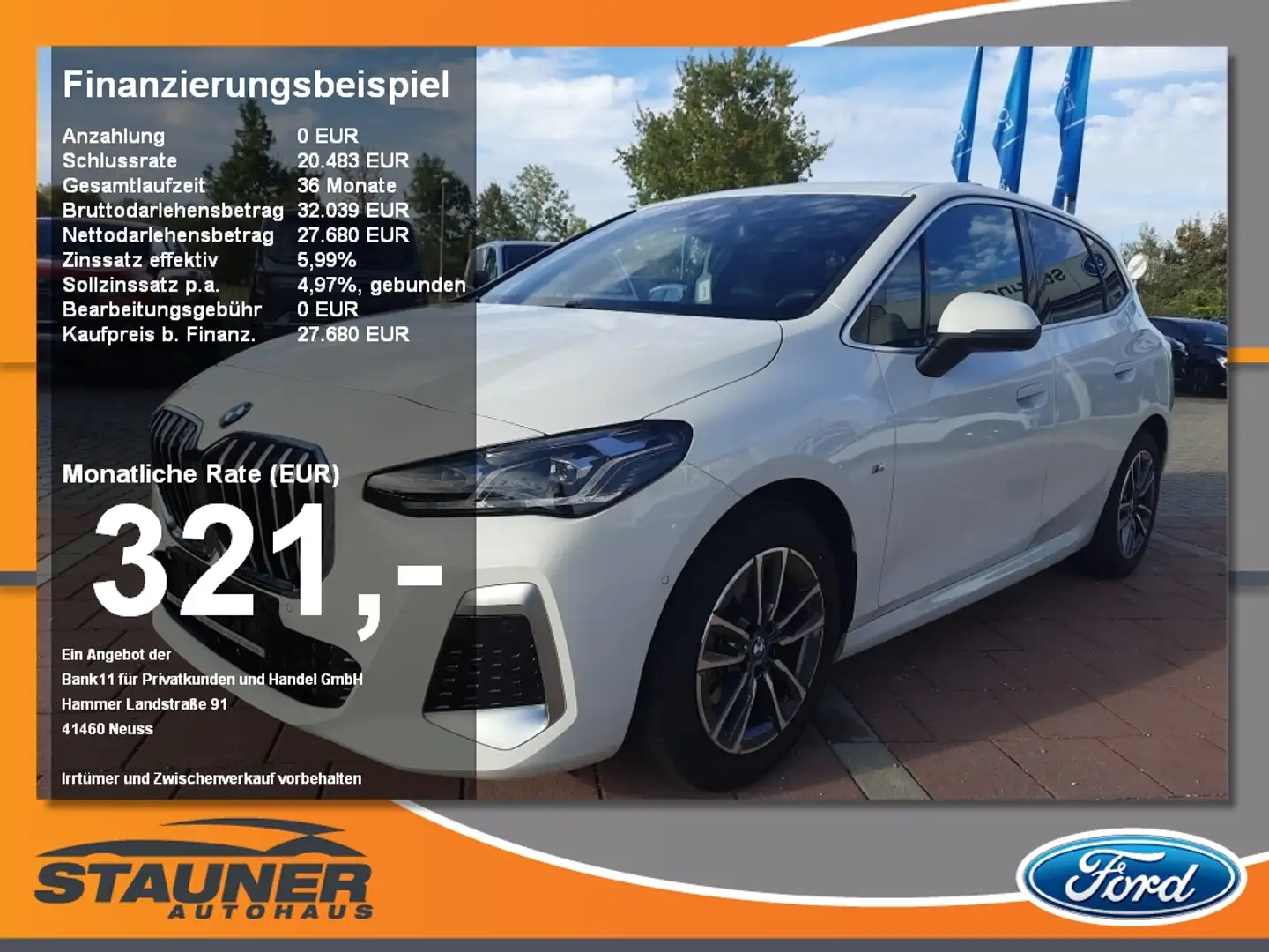 BMW 218 i Active Tourer M-Sport Navi LED Blanc - 1