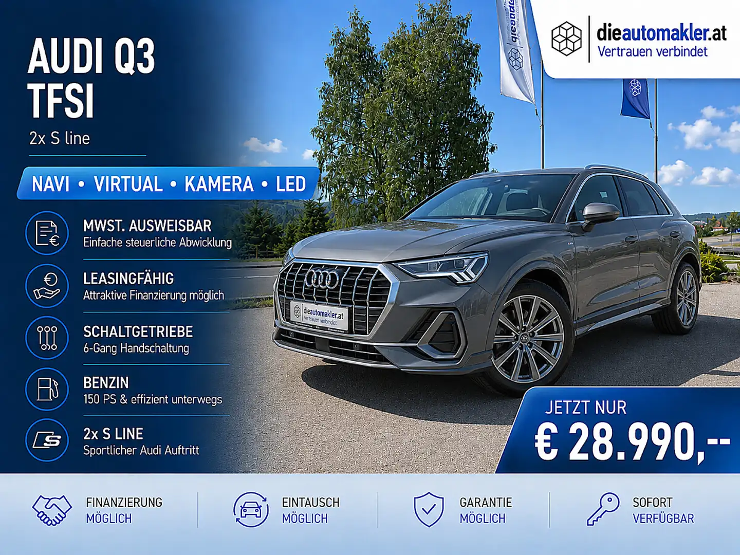 Audi Q3 35 TFSI 2x S-line |NAVI|VIRTUAL|KAMERA|LED| Grau - 1