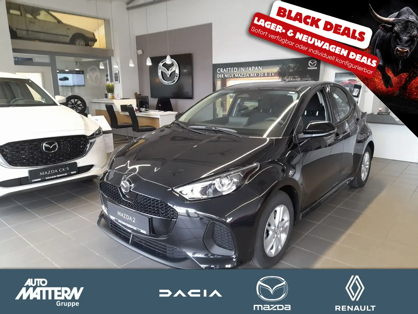 Mazda 2 Hybrid LED|ACC|Kamera|CarPlay|AC|ISOFIX|SHZ Bl Schwarz - 1