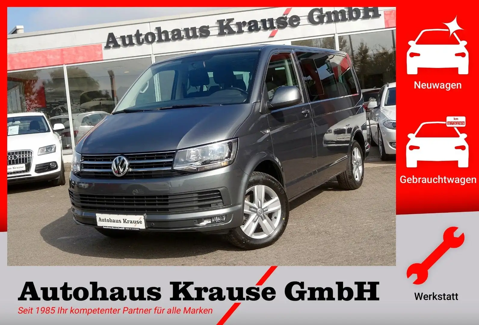 Volkswagen T6 Caravelle 2.0TDI CL-9SP/AHK/KLIMAAUT/PDC/TEMP Gris - 1