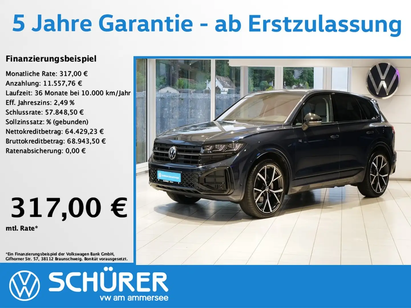 Volkswagen Touareg 3.0TDI R-Line Black Style 22" Nachtsicht Dynaud... Blau - 1