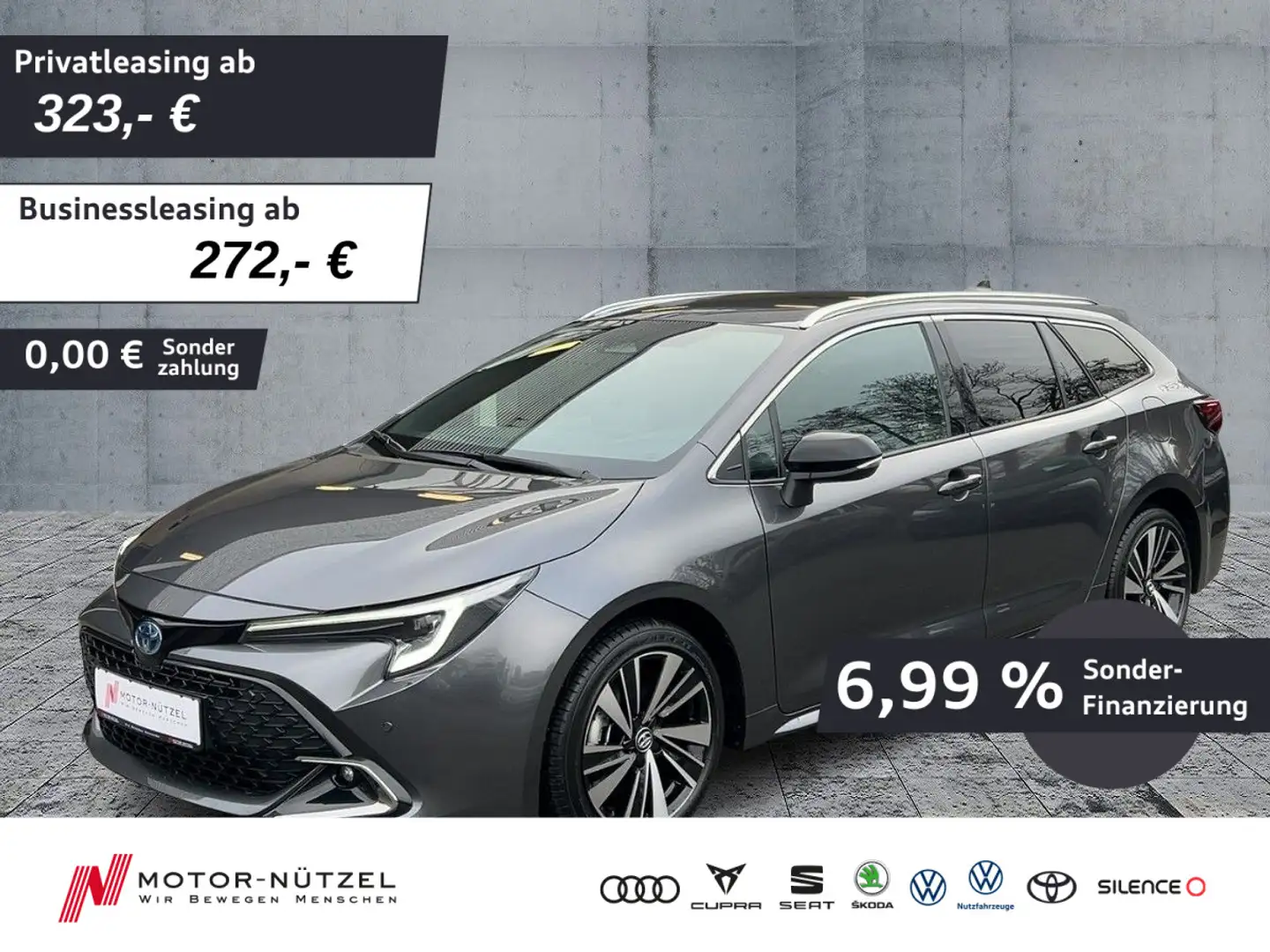 Toyota Corolla TS 1.8 Hybrid TEAMPLAYER LED+NAV+ACC+SHZ Grijs - 1