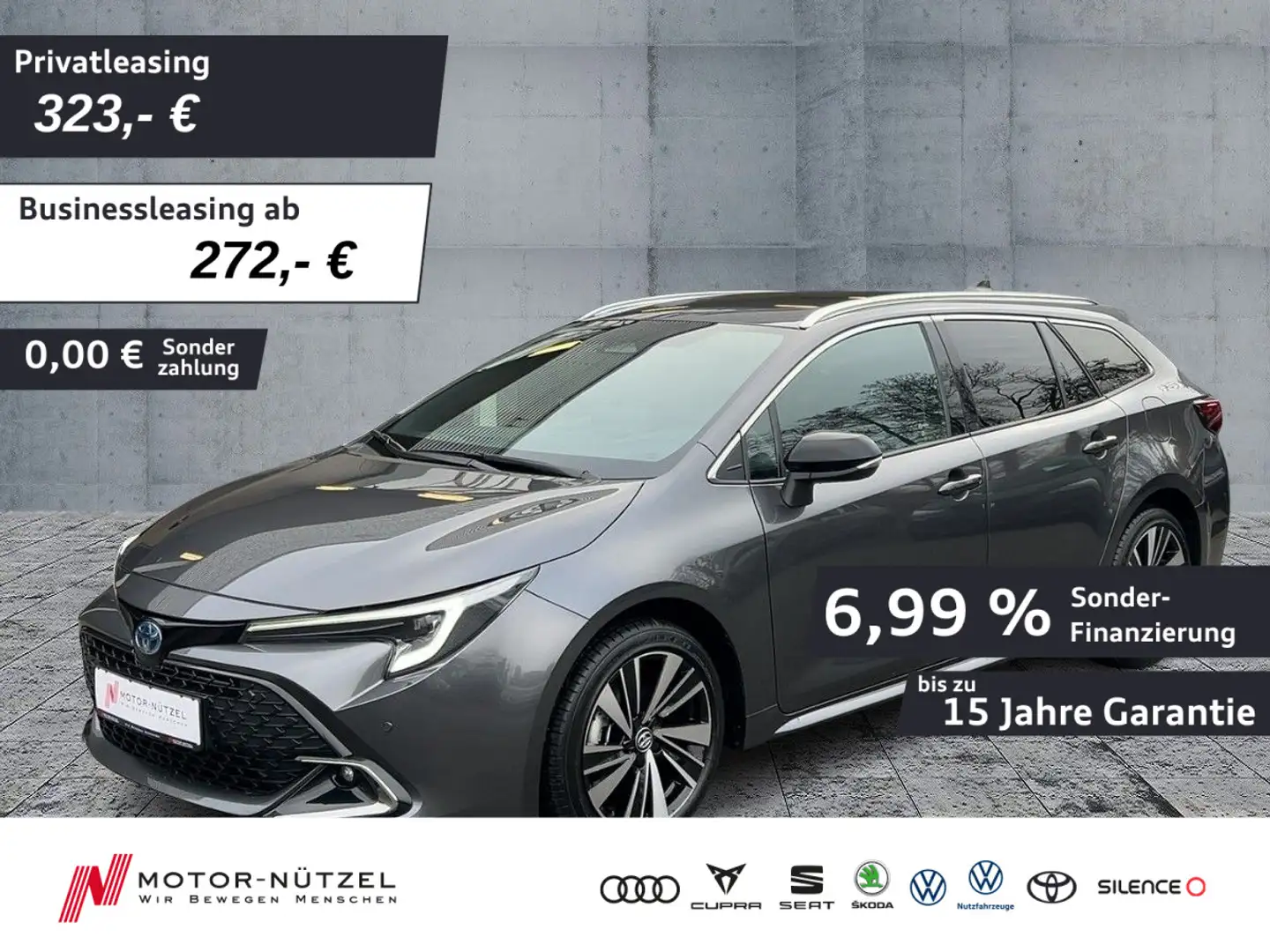 Toyota Corolla TS 1.8 Hybrid TEAMPLAYER LED+NAV+ACC+SHZ Серый - 1