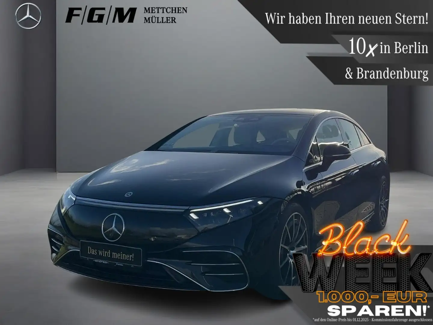 Mercedes-Benz EQS 450+ AMG Line Burm|DigiLight|HUD|KeyGo|360 Noir - 1