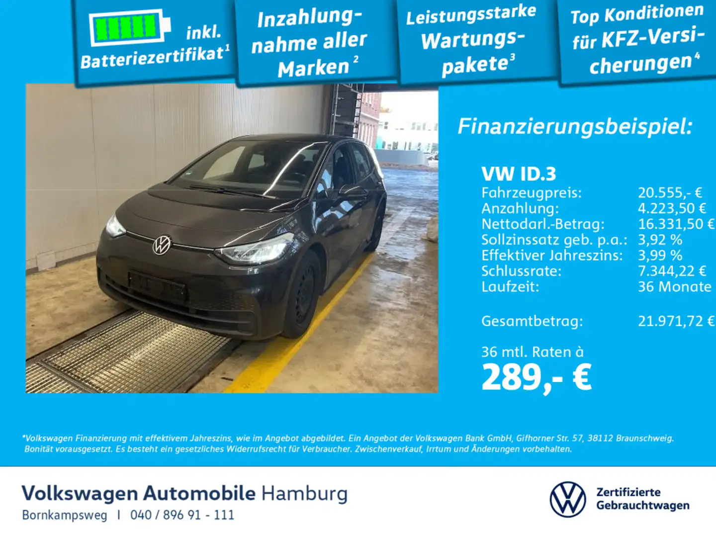 Volkswagen ID.3 Pro Performance Life Navi Sitzhzg LED Grau - 1
