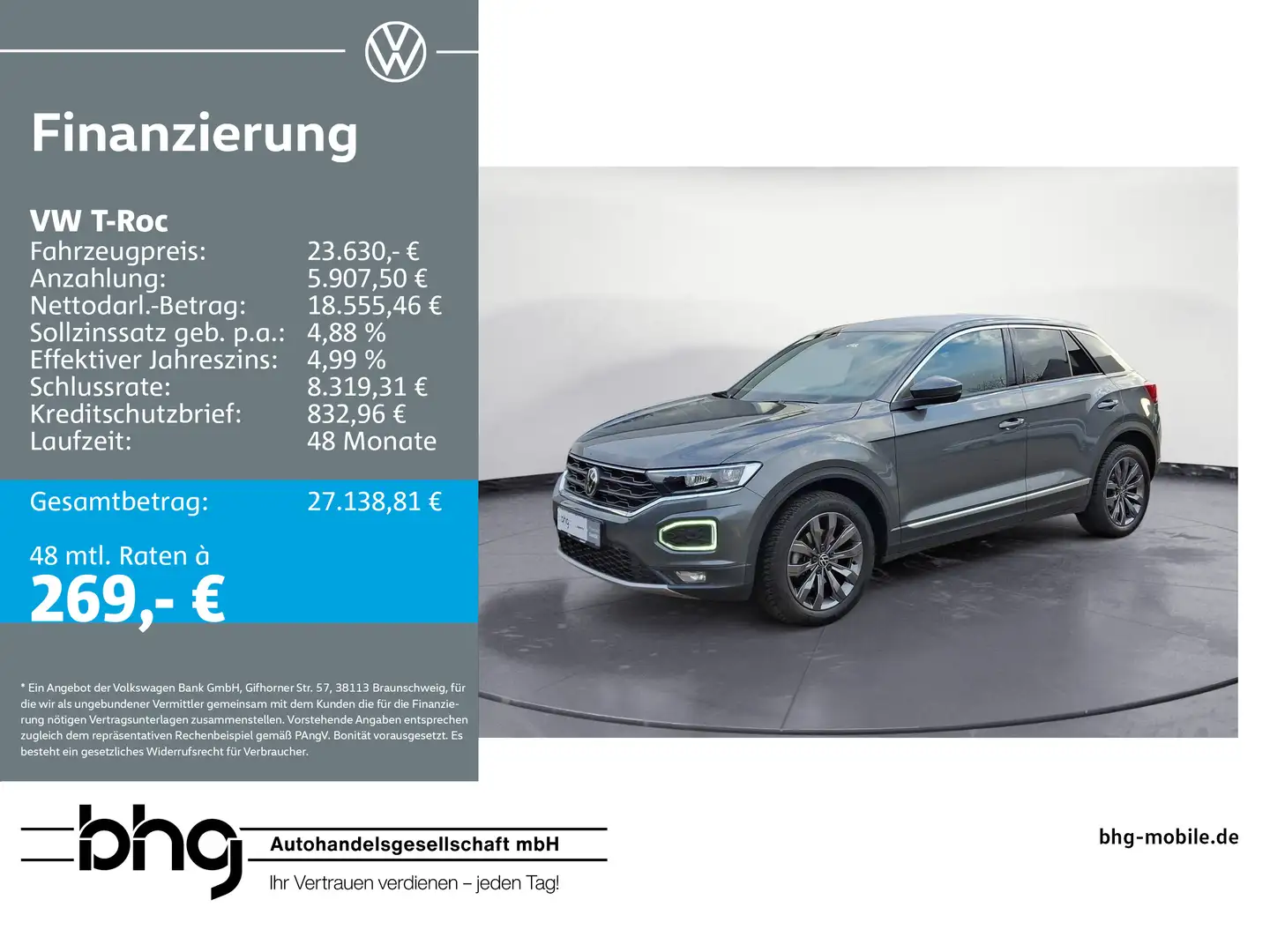 Volkswagen T-Roc 1.5 TSI ACT OPF DSG Sport Grau - 1