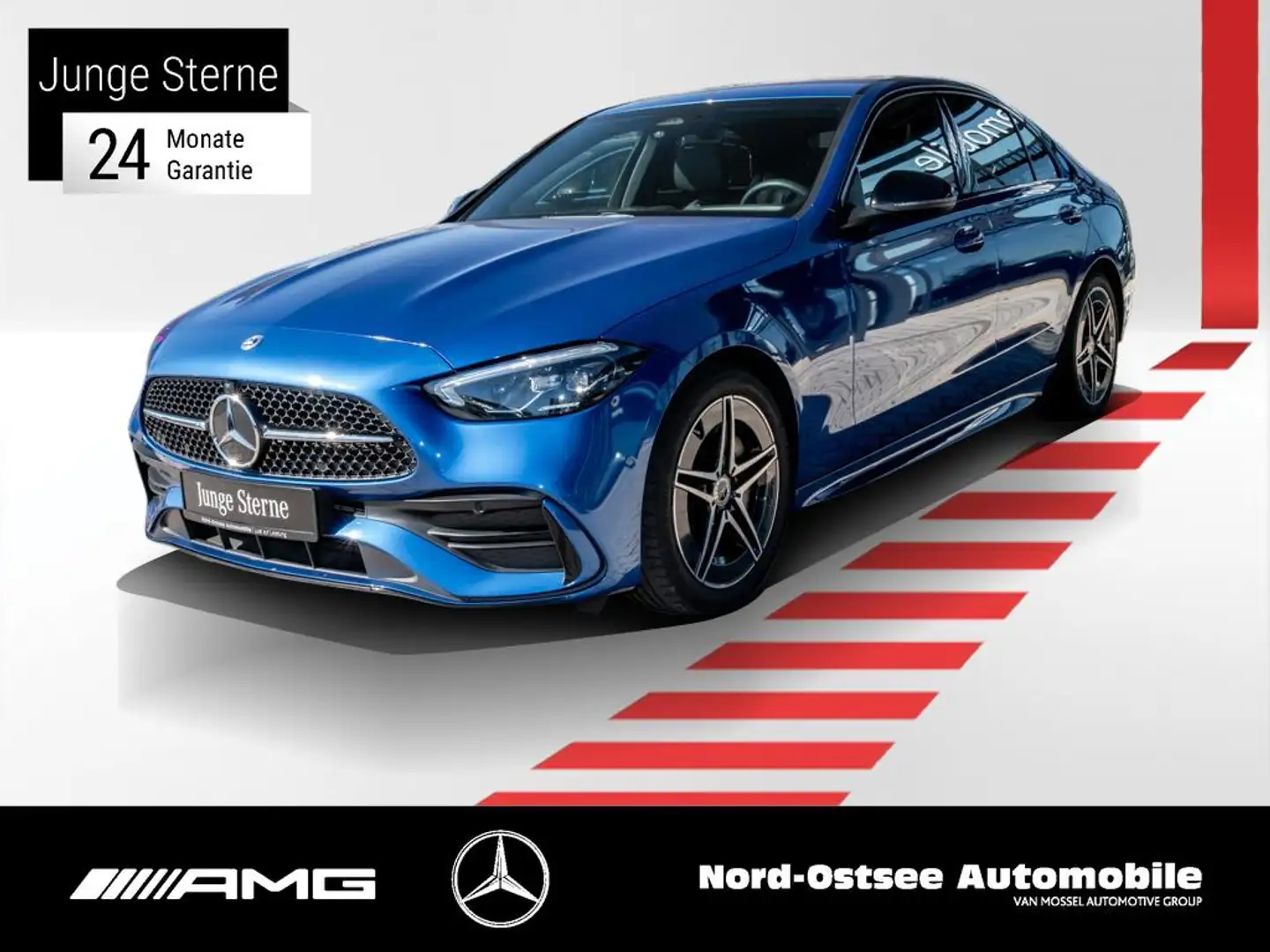 Mercedes-Benz C 300 d AMG NIGHT LED MEMORY TOTWINKEL AMBIENTE Bleu - 1