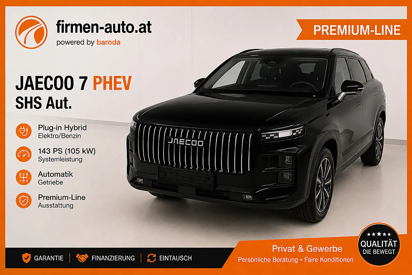 Jaecoo J7 7 PLUG-IN HYBRID SHS Aut. PREMIUM-Line *SOFORT ... Schwarz - 1