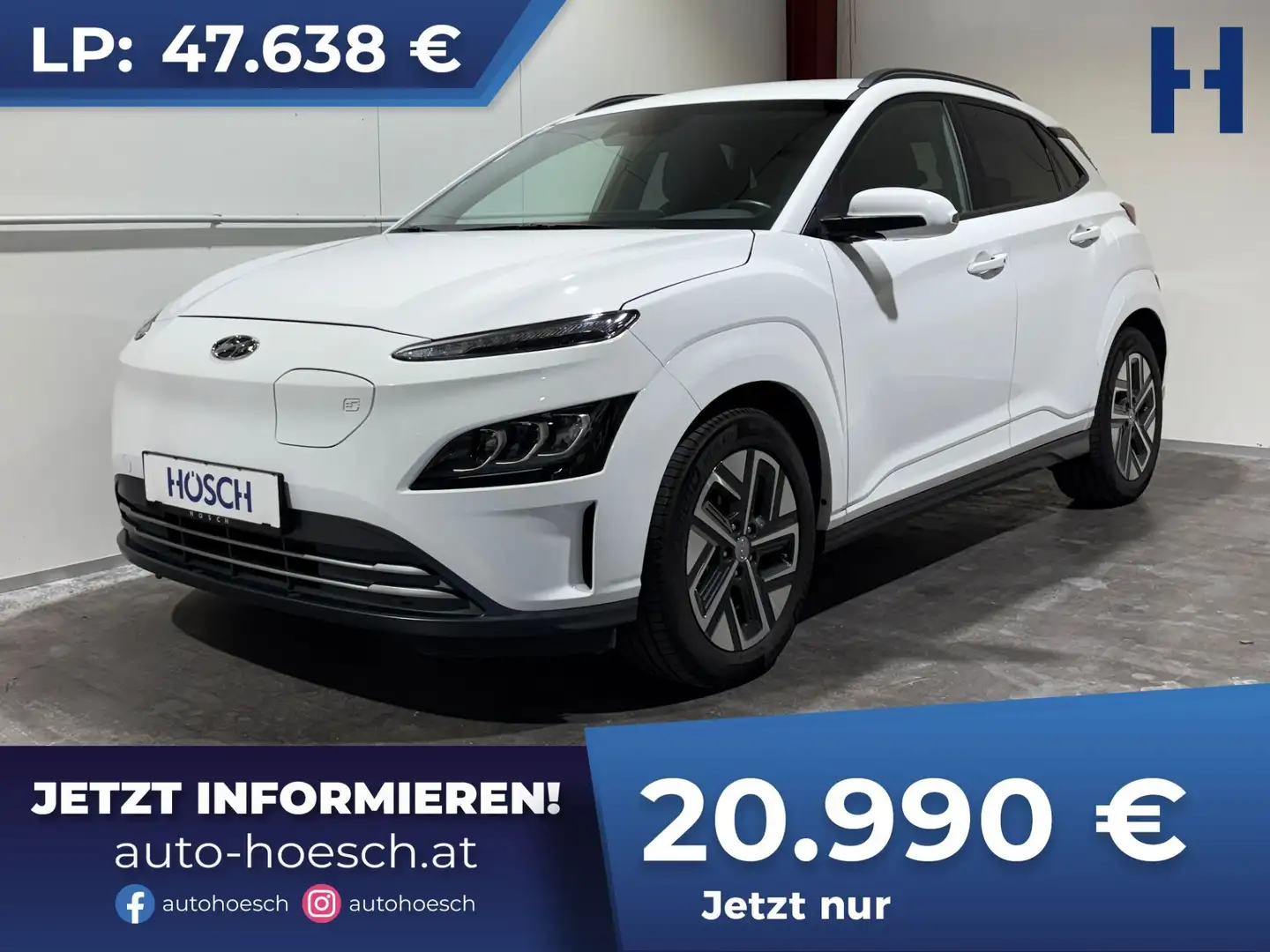 Hyundai KONA Elektro 64 kWh Trend Line AHK KAMERA 8-fach Weiß - 1