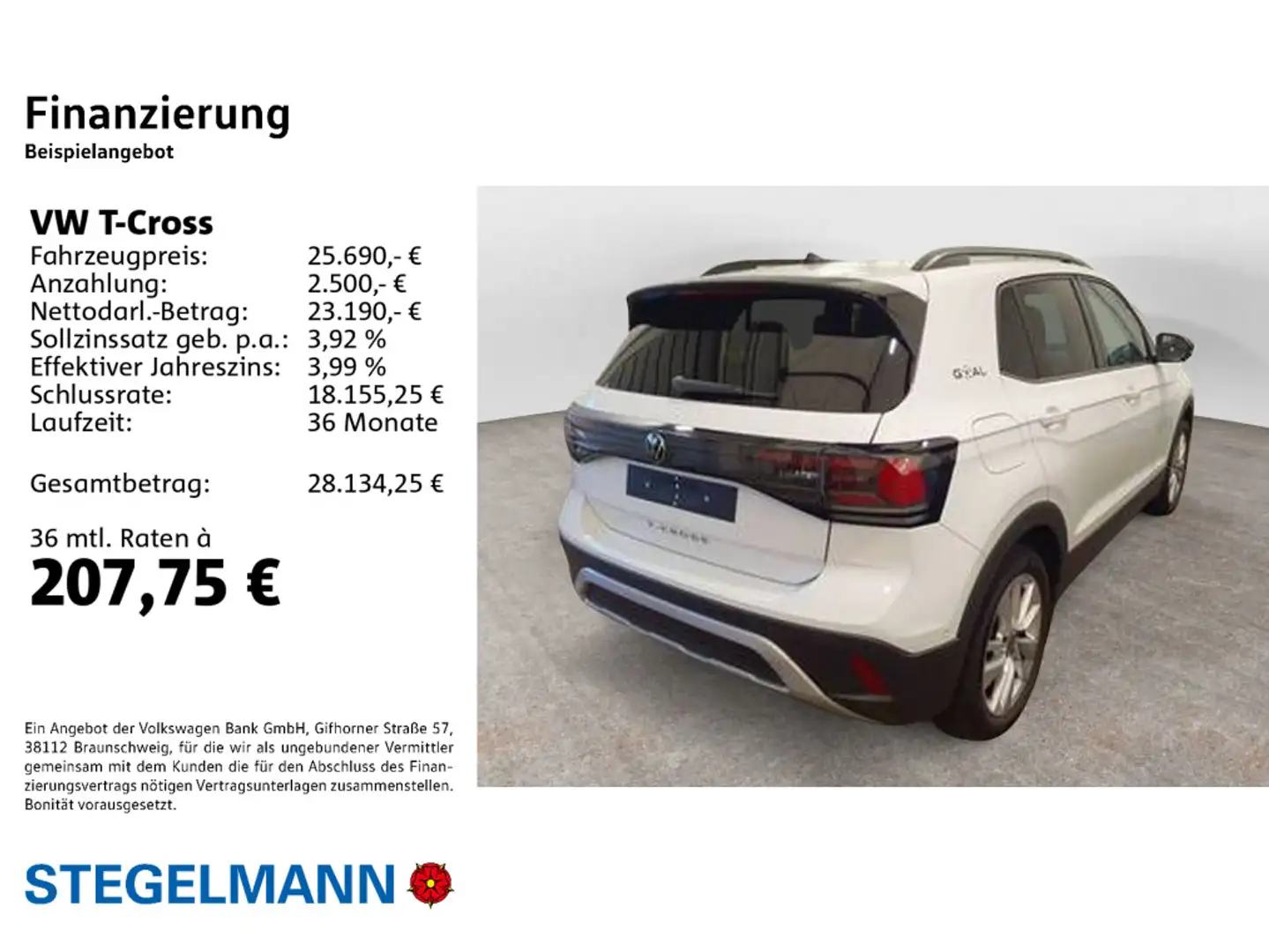 Volkswagen T-Cross 1.0 TSI DSG Goal *AHK*LED*Navi* Weiß - 2